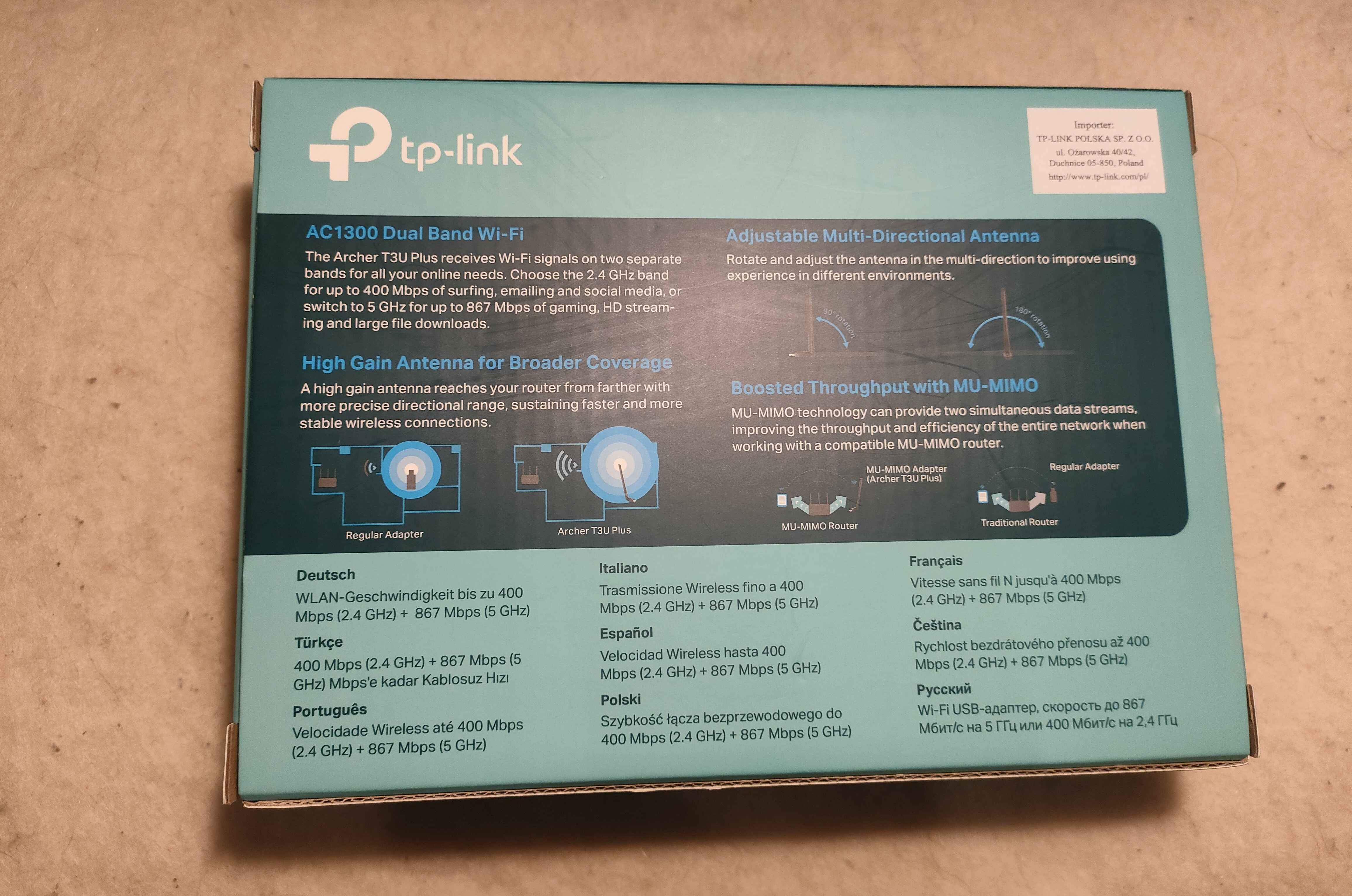 Karta sieciowa TP-Link Archer T3U Plus 1300mb DualBand
